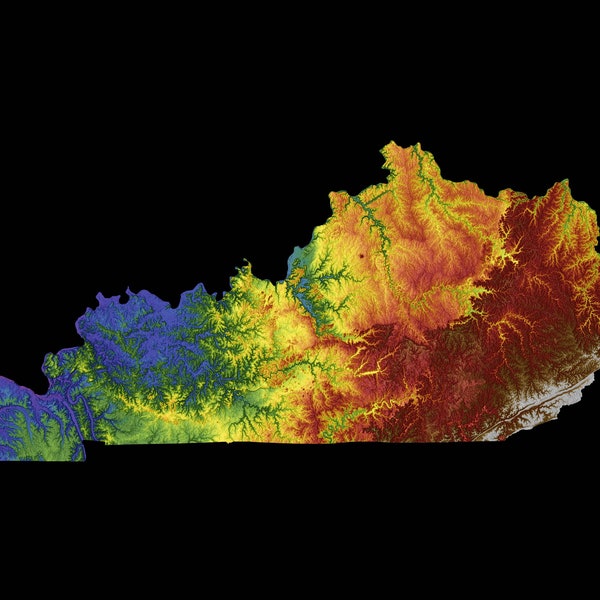 3d Elevation Map of Usa Etsy