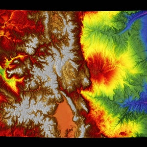 Colorado Color Elevation Map