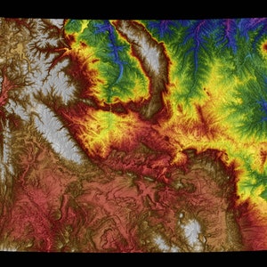 Carte d’altitude des couleurs du Wyoming