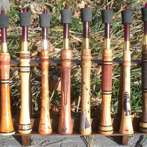 Turkey Trumpet Yelper Game Call Tone Wood with Buffalo Bone Mouth Piece + Brass ferrule