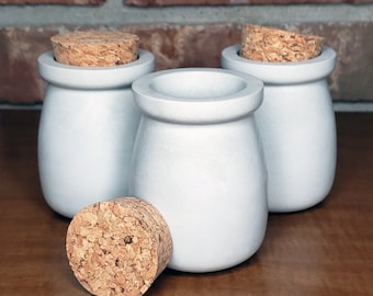 Handcrafted Concrete Cork Jar for Herbal Alchemy & Apothecary