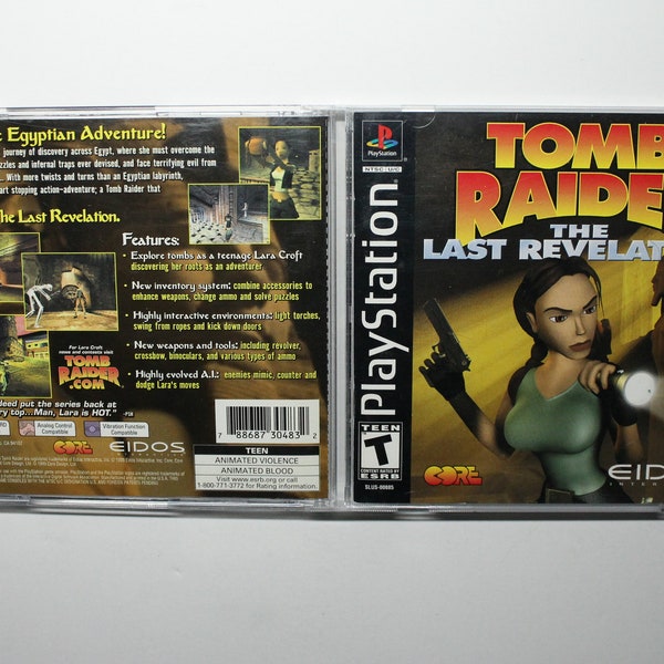 Tomb Raider Last Revelation Playstation 1 (PS1) Complete tested authentic video game role playing game first person shooter puzzle solving