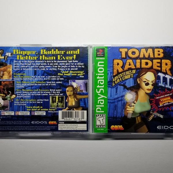 Tomb Raider III Playstation 1 (PS1) Greatest Hits Complete tested authentic video game role playing game first person shooter puzzle solving