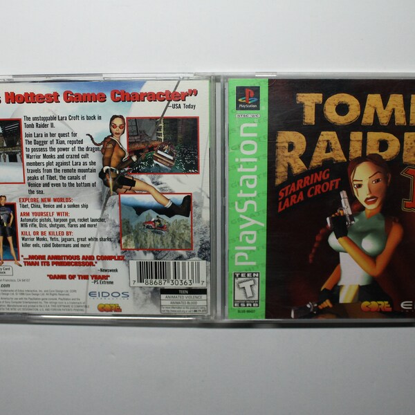 Tomb Raider II Playstation 1 (PS1) Greatest Hits Complete tested authentic video game role playing game first person shooter