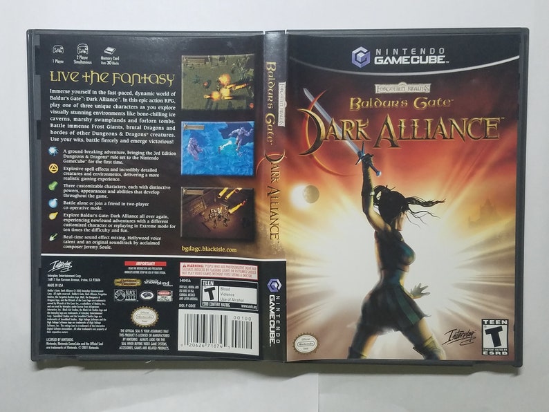 Baldur's Gate Dark Alliance authentic video Game Complete CIB Game cic Black Label Nintendo GameCube GC image 1