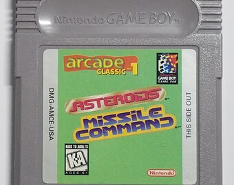 Arcade Classic: Asteroids and Missile Command Nintendo Game Boy (GB) Authentic Video Game Cartridge Role Playing Game
