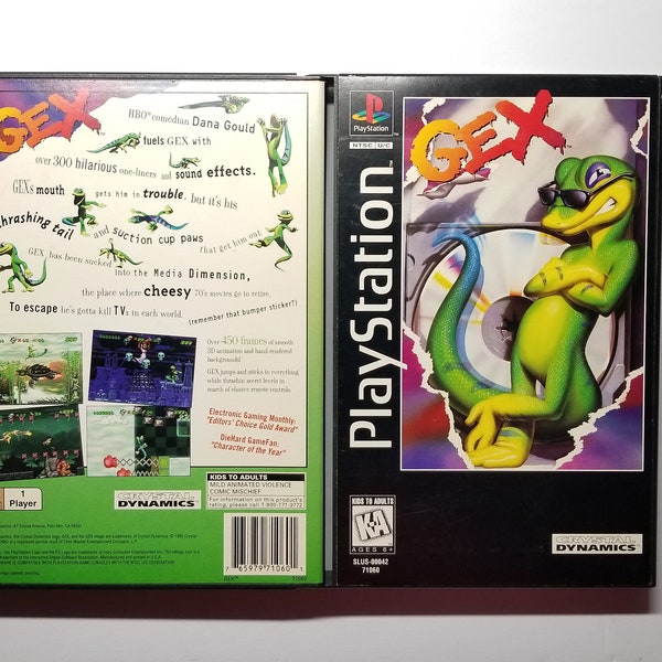 Gex [Long box] Playstation 1 (PS1, PSX) authentic video game CIB Complete fantasy platformer role playing game tested and working