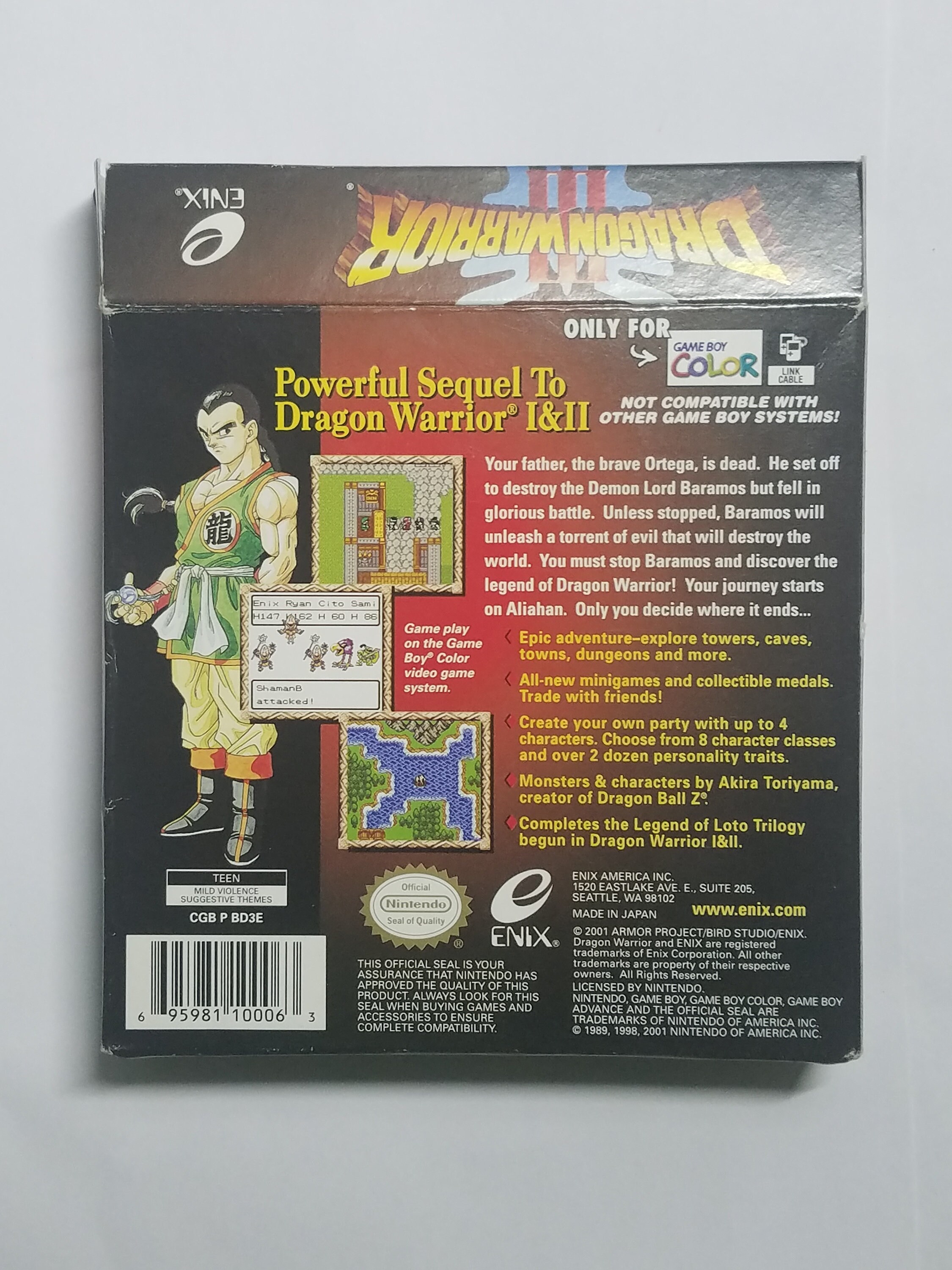 Dragon Warrior III (Nintendo Game Boy Color, 2001) for sale online