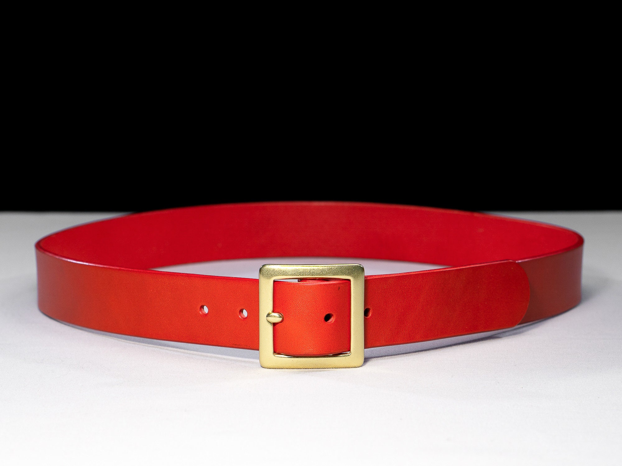 Red Leather Belt with English Spur Buckle Now I can finally start sharing Christmas orders ✨ Floral  main image 3