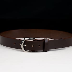 Diem - Volnerf lederen riem - Choco Brown Engels hoofdstel met hielgesp (zilver)