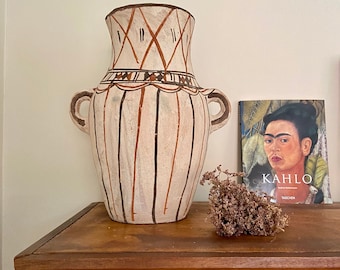 Made in Oaxaca 20th Century Mexican Ceramic Jar Moroccan Influenced Shape /& Danish Decoration