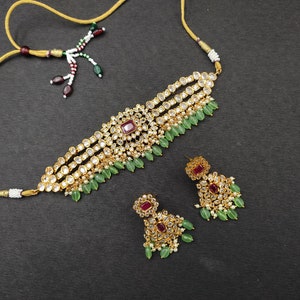 Choker Necklace /South Indian Gold Plated Jewellery Set /South Indian Necklace / Choker Set/ Bollywood Jewelry/ Indian Jewelry/ Gifts