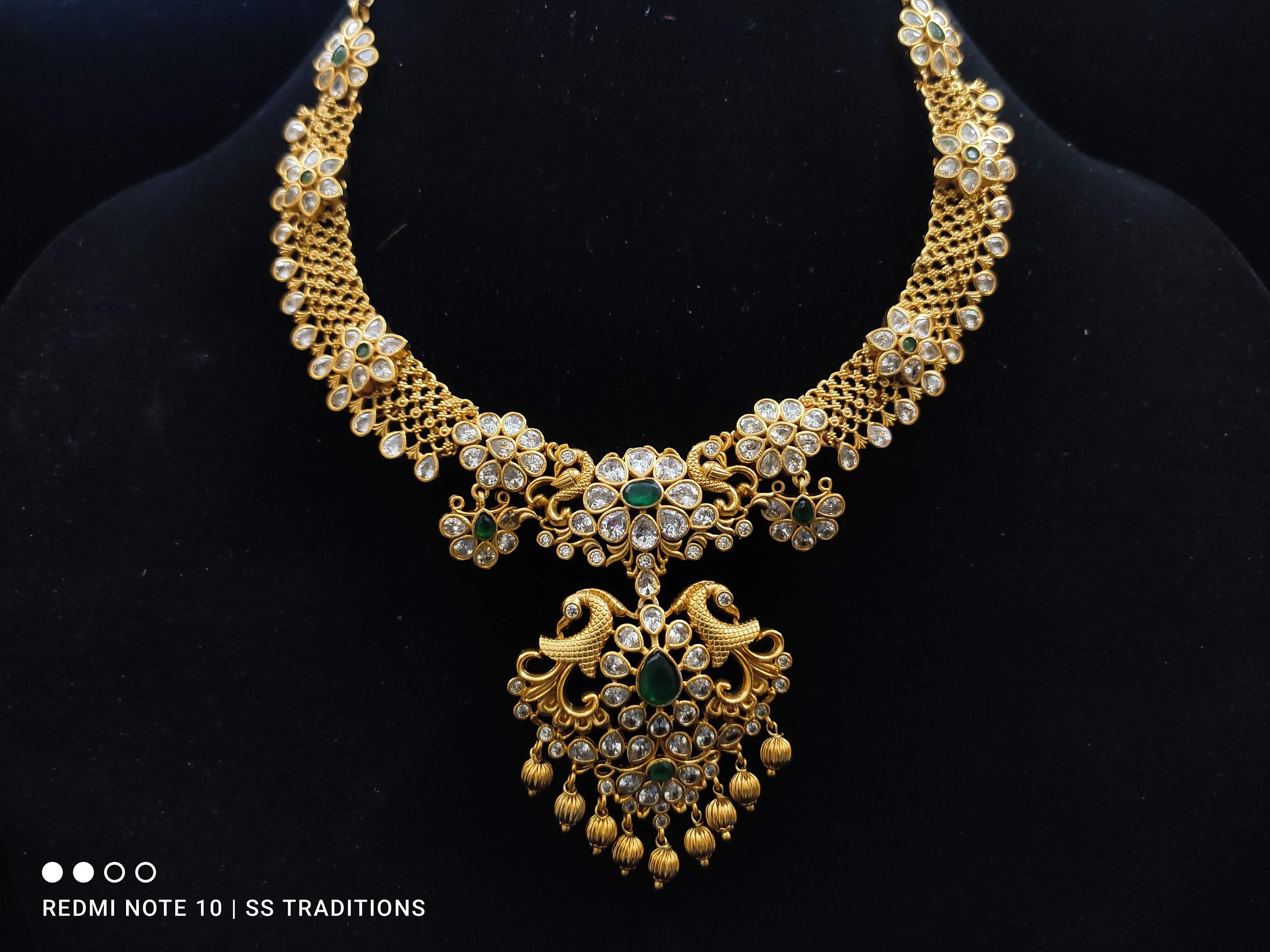 Indian CZ Kante Necklace Set/mini 
