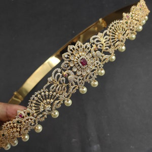 peacock belly belt/Indian Bridal Hip belt/Saree Challa Kamarbandh/Kamarpatta Hip Chain/CZ Waist Belt/traditional Jewelry/vaddanam/waist belt