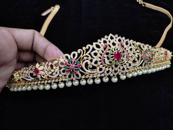India Gold Hip Belt/saree Challa Kamarbandh/belly Hips Chain/cz Gold Waist  Belt/gold Belt for Hip/indian Jewelry/vaddanam/women Waist Belt -   Canada