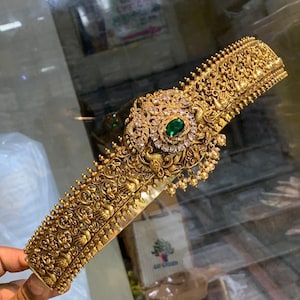 South Indian Jewelry /Lakshmi ji Vadanam / Bridal Hip Belt / Grand Waist Belt / Grand CZ Vaddanam / Traditional Hip belt