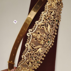 gold Indian waist belt/kundan waist belt/kamarbandh/polki kamarbandh/Indian waist accessory/bridal kamarbandh/belly chain/hip chain