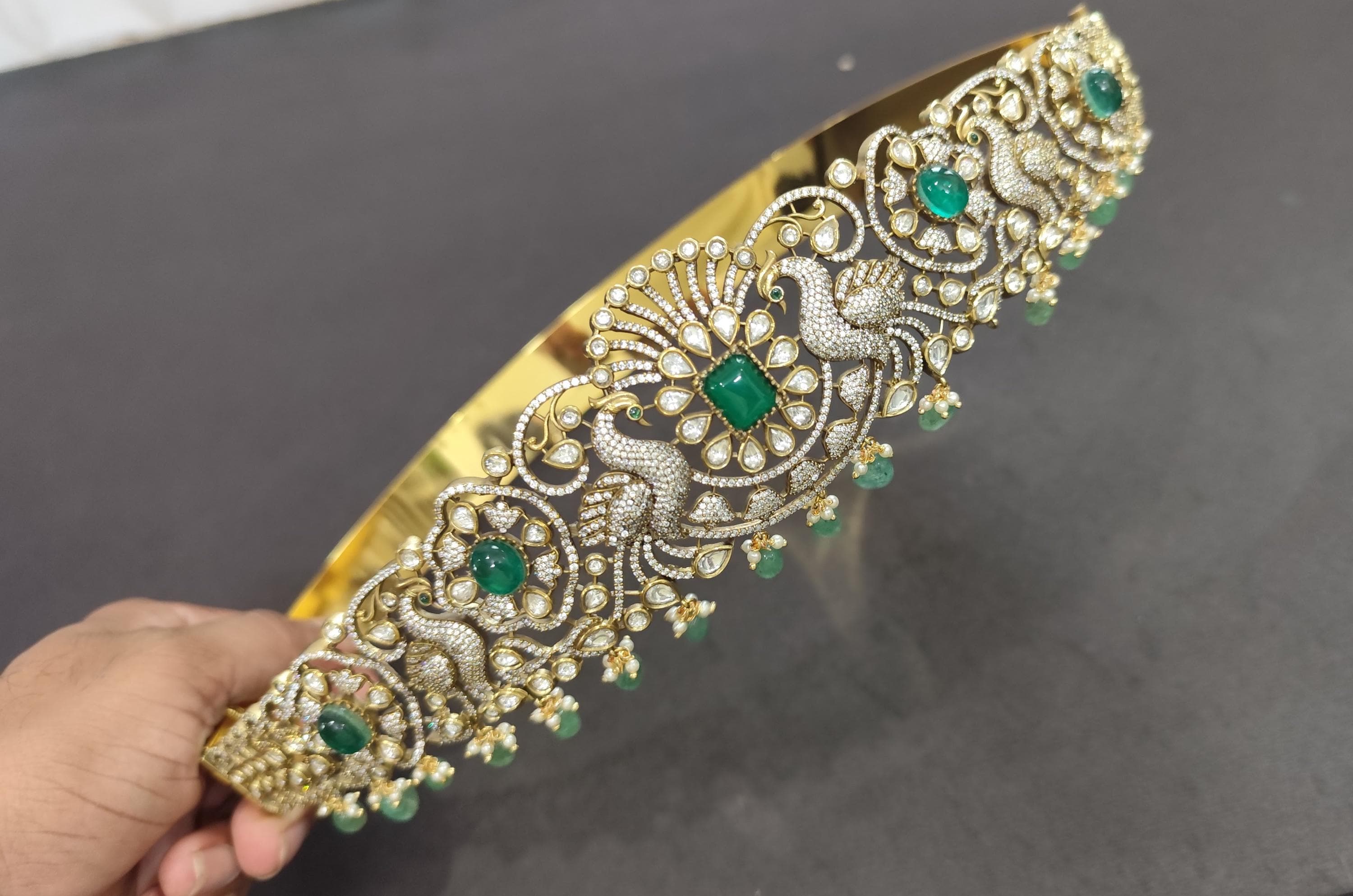 Adult Size Hipbelt/ Victoian Design Hip Belt/cz Gold Vaddanam