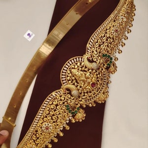 South Indian Jewelry /Lakshmi ji Vadanam / Bridal Hip Belt / Grand Waist Belt / Grand CZ Vaddanam / Traditional Hip belt