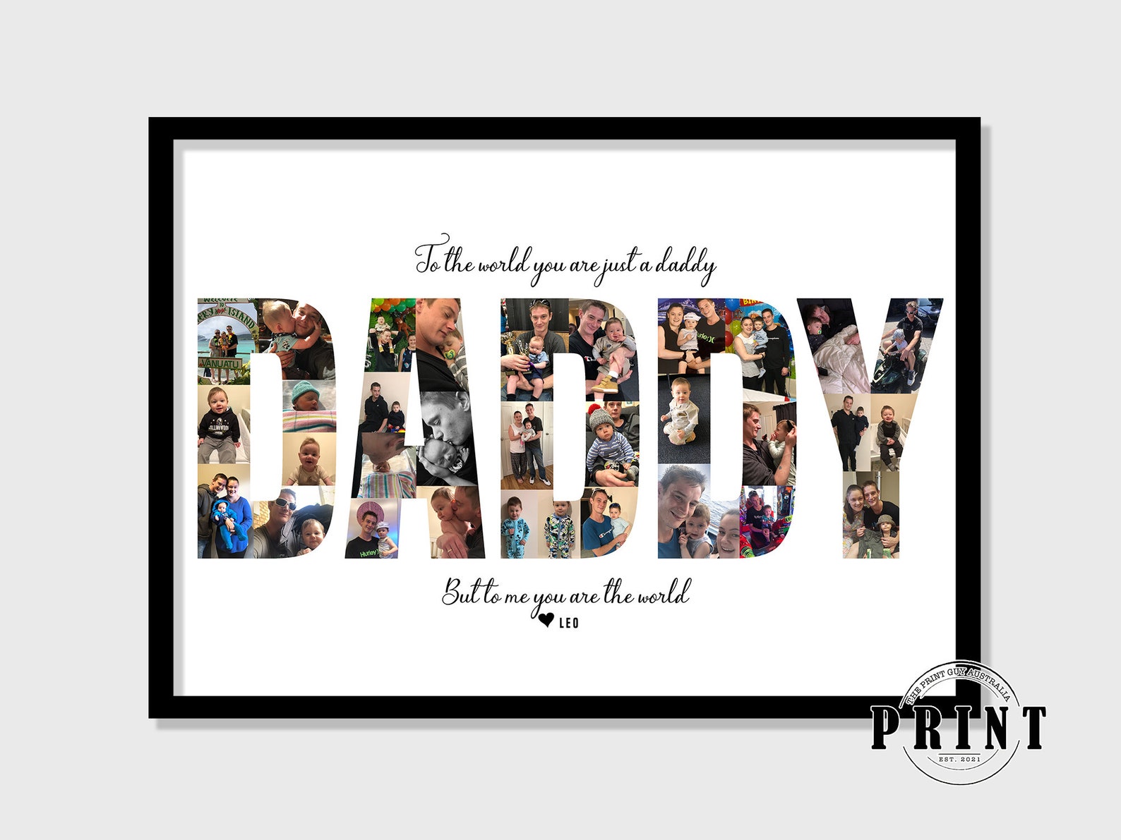 Father's Day Print Daddy Collage Wall Art Custom Photo Etsy