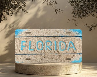 Florida License Plate, Florida Sand Vanity Plate, Personalized License Plate for Beach Lovers, Home Decor, BOHO, Earthy, Ocean Vibes, Coast