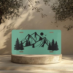 Mountain License Plate | Outdoors License Plate | Vanity License Plate | Gift Idea | Forest License Plate | Front License Plate | Trees