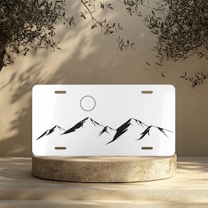 Mountains+Moon Vanity Plate, Car Decor Sign, Nature Lover Gift, Personalized License Plate, Adventure Car Accessories, Custom Name Plate