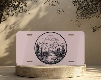 River Mountains Aluminum Vanity Plate, Front License Plate