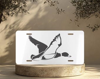 Duck License Plate, Duck Hunter Car Tag, Outdoorsman Gift, Wildlife Lover Auto Plate, Camouflage Vehicle Sign, Hunting Season Decor, Trucks