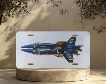 U.S. Navy Blue Angels  Vanity Plate, Florida License Plate, Military Jet Enthusiast Gift, Blue License Plate, Aviation Of America, Planes