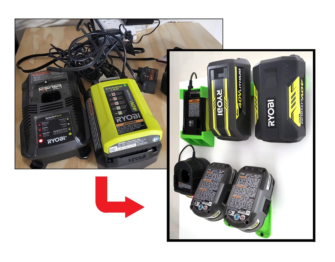 Ryobi Battery Charger Holder [US Free Shipping] - Etsy