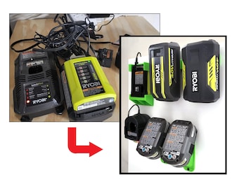 Ryobi battery charger holder