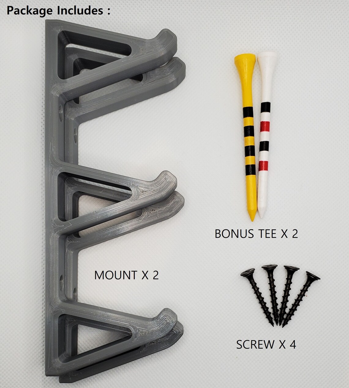 3 Golf club wall mount. 3 Golf club wall display. Etsy