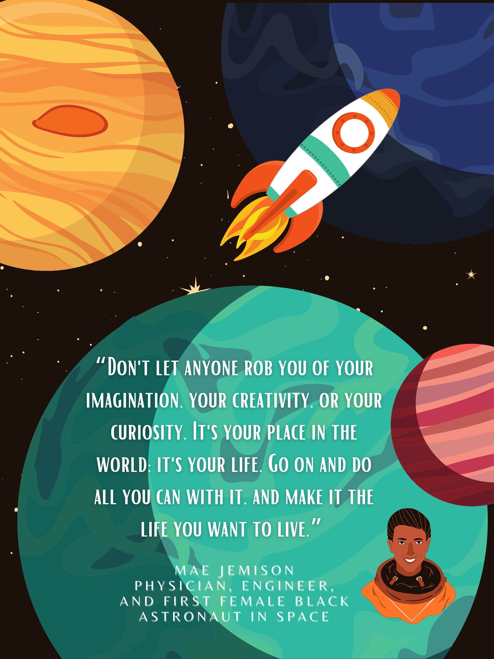 Mae Jemison Science Poster With Quote Etsy UK