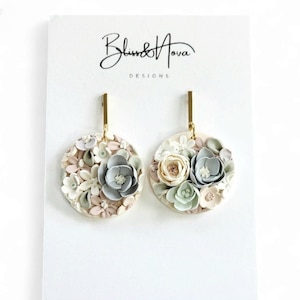 Floral earring collection/ Polymer clay earrings/ Handmade earrings/ Gifts for her/ Unique earrings/ winter earrings