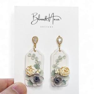 Floral earring collection/ Polymer clay earrings/ Handmade earrings/ Gifts for her/ Unique earrings/ Winter earrings