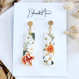Floral earring collection/ Polymer clay earrings/ Handmade earrings/ Gifts for her/ Unique earrings/ SpringEarrings