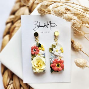 Floral earring collection/ Polymer clay earrings/ Handmade earrings/ Gifts for her/ Unique earrings/ Unique gifts