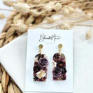 Floral earring collection/ Polymer clay earrings/ Handmade earrings/ Gifts for her/ Unique earrings/ Winter earrings