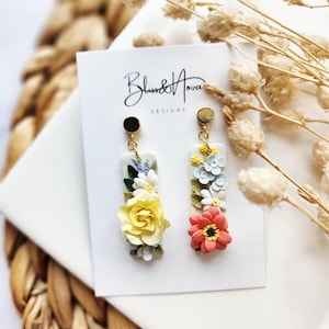 Floral earring collection/ Polymer clay earrings/ Handmade earrings/ Gifts for her/ Unique earrings/ Unique gifts