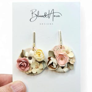 Floral earring collection/ Polymer clay earrings/ Handmade earrings/ Gifts for her/ Unique earrings/ Autumn earrings