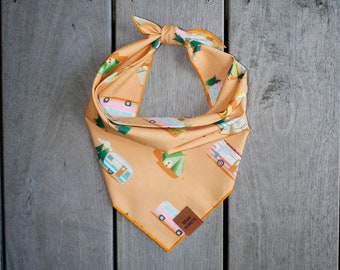 Happy Camper Dog Bandana | Summer Dog Bandana| Tie On Bandana