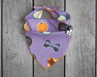 Happy Howl-o-ween! Dog Bandana | Halloween Dog Bandana | Fall Dog Bandana | Tie-on Bandana