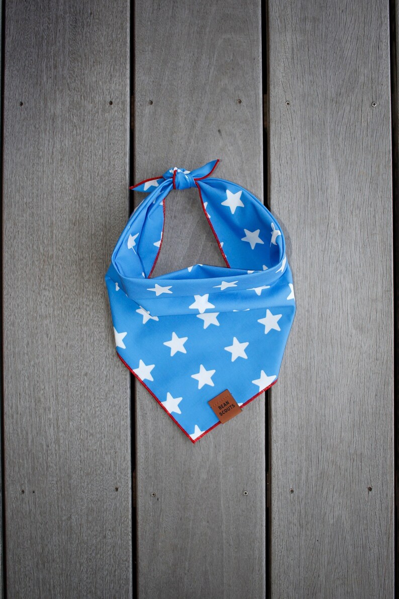 Red, White, & Woof Dog Bandana Memorial Day Bandana 4th of July Bandana Deployment Bandana Tie-on Bandana image 1