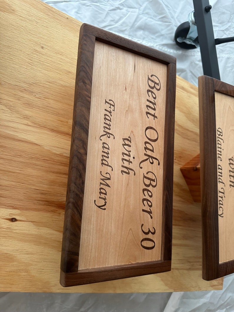 Beautiful Walnut and Maple Wooden Inlay Signs - Etsy