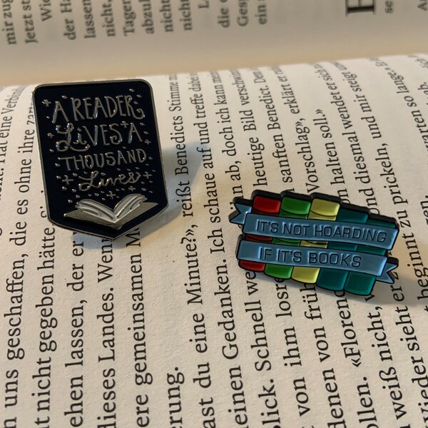 Booklover Pins/ Anstecker Bücherliebhaber Stecker