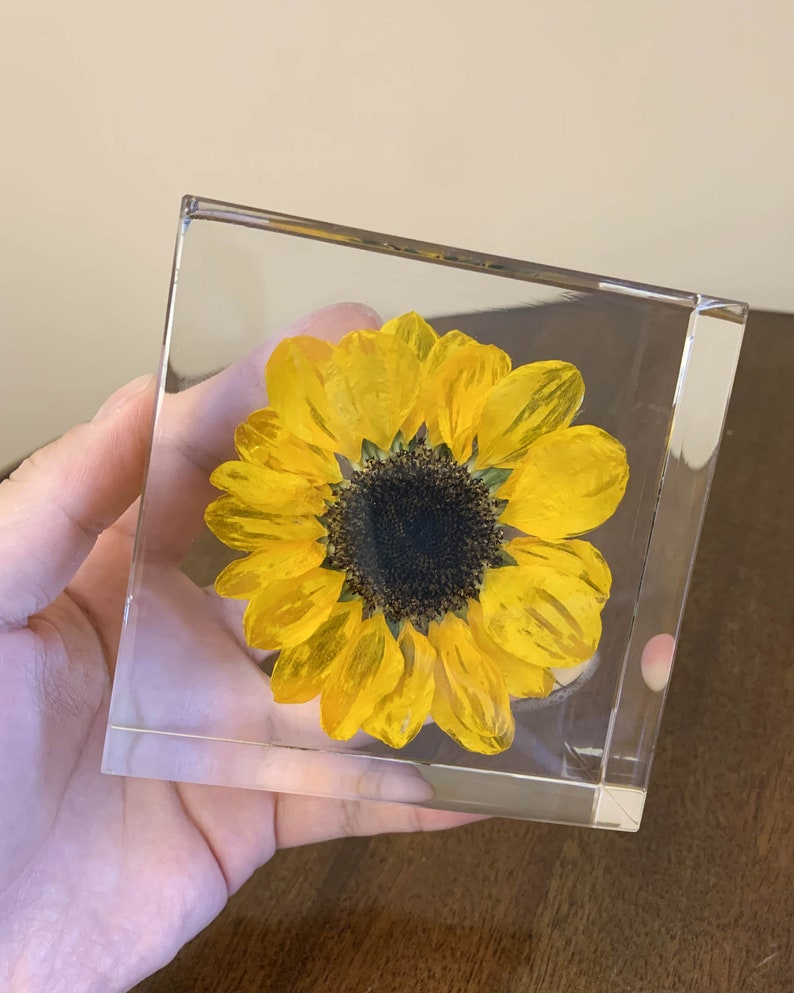 Imperfect Real Flower Resin Resin Paperweight Resin Cube Etsy