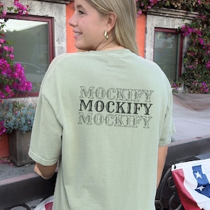Comfort Colors Back Mockup, Comfort Colors Khaki. Natural Comfort Colors 1717, Sand Crewneck, Khaki Mockup, Khaki Comfort Colors, 1717 Mocks