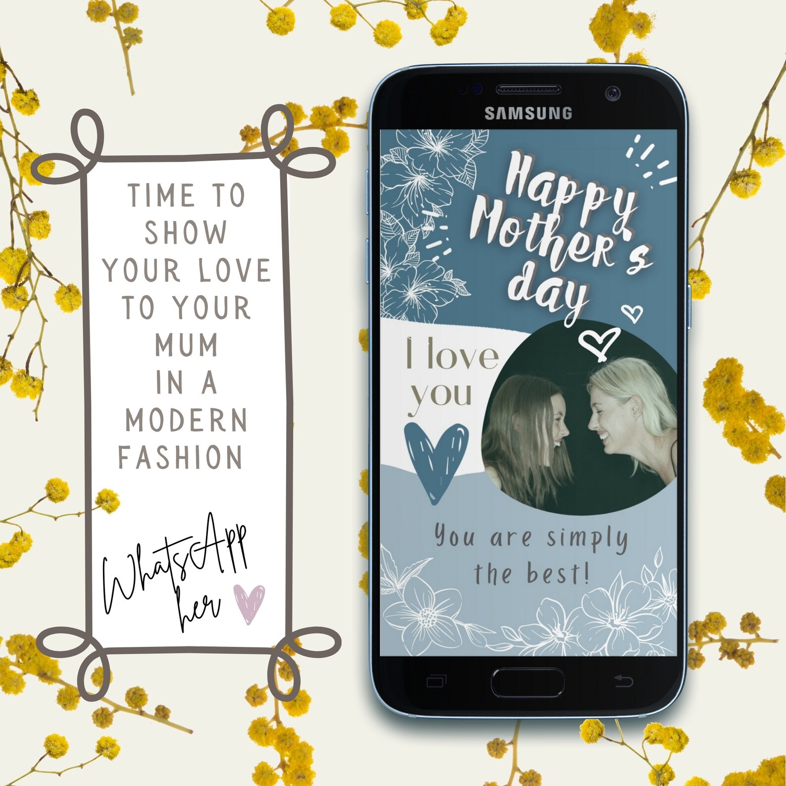 Digital Happy Mother's Day Card Instant Download Etsy