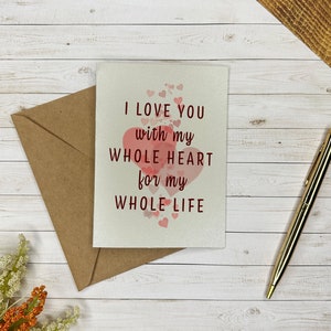 I Love You card - Anniversary card - Valentines day gift - I love you gift - Love card for him or her - card to frame